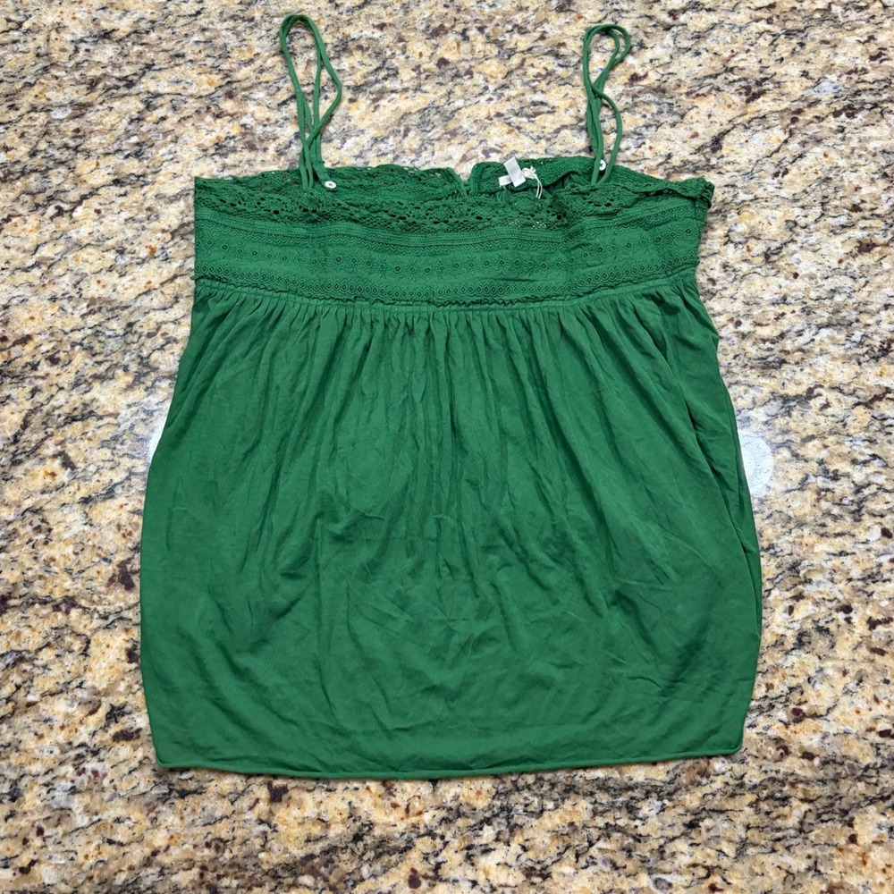 NEW J.Crew Womens Green Eyelet Lace Camisole Top Size M ws